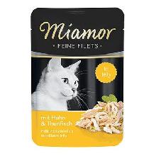 MIAMOR Feine Filets filety mięsne dla kota Kura+Tuńczyk 100g sasz.