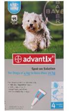 Bayer Advantix Spot-On 1,0ml  - kompleksowa ochrona przeciw insektom dla psów 4-10kg