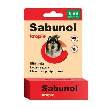 DERMAPHARM Sabunol krople przeciw pchłom i kleszczom dla psów o wadze 40-60kg 6ml