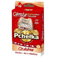 PCHEŁKA Obroża na pchły i kleszcze dla kota z gumką i kamieniami, 30cm