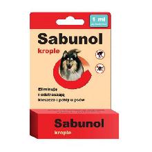 DERMAPHARM Sabunol krople przeciw pchłom i kleszczom dla psów o wadze 5-10kg 1ml